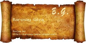 Barcsay Géza névjegykártya