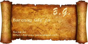 Barcsay Géza névjegykártya