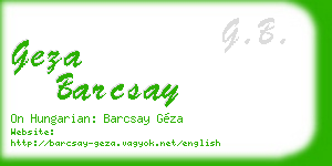 geza barcsay business card